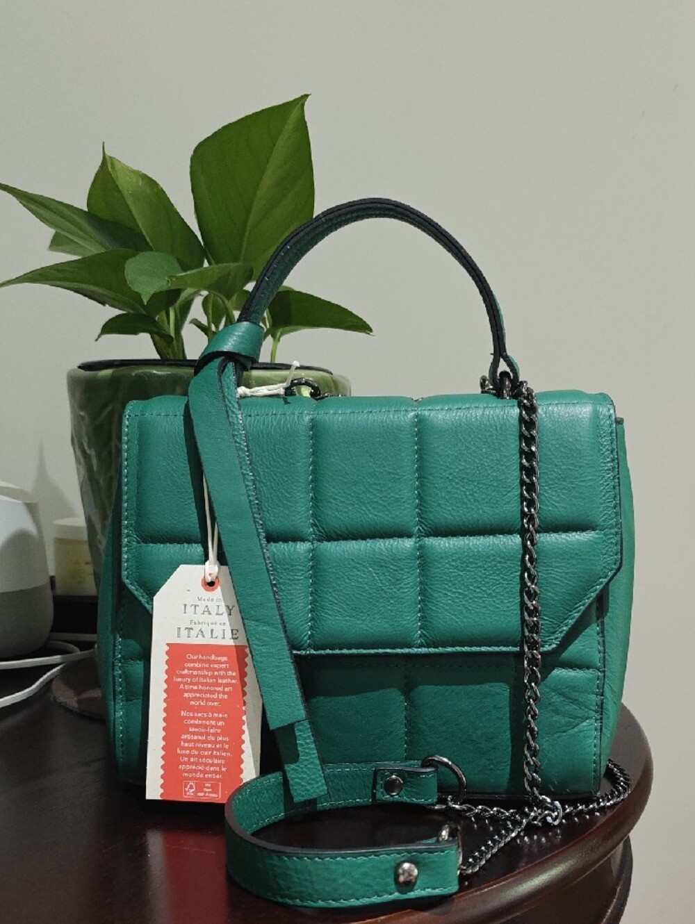 Italian-Style Quilted Top-Handle Bag